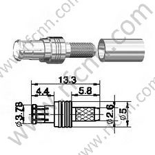 Mcx maschio crimpatura per connettore RG174 RF