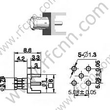 MCX Maschio per connettore PCB RF